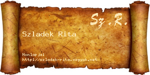 Szladek Rita névjegykártya